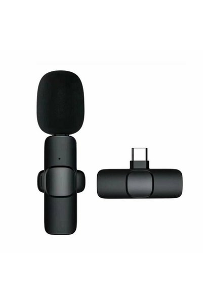 OEM Μικρόφωνο ασύρματο πέτου Type-C K8 για κινητό, μαύρο