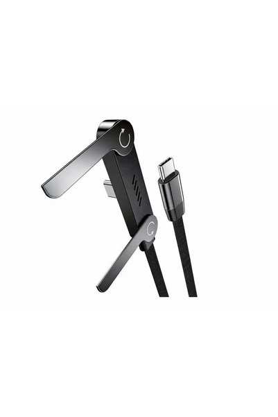 Vakoss Καλώδιο USB-C σε USB-C με λειτουργία βάσης στήριξης, 100W, 1μ, Μαύρο -...