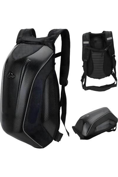FUKUKAWA Motorcycle Hard Shell Tank Bag, Waterproof Carbon Fiber Design Ridin...