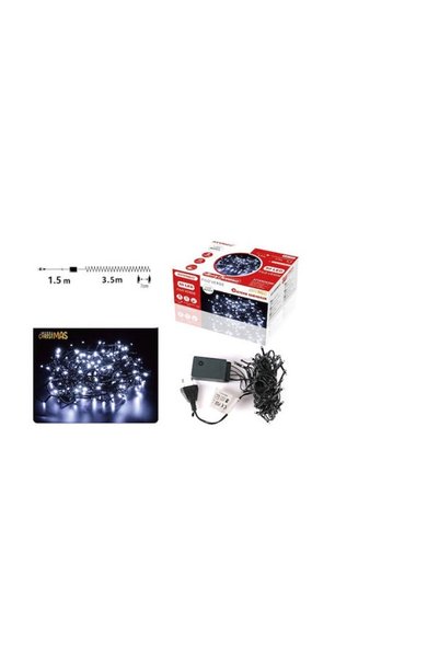 OEM Χριστουγεννιάτικα Λαμπάκια LED 50τμχ Ψυχρό Λευκό 5μ Μπαταρίας Πράσινο Καλ...