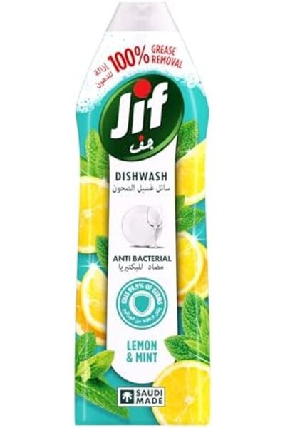 Jif سائل غسيل الأطباق المضاد للبكتيريا، بنكهة الليمون &amp;   نعناع، 750 مل