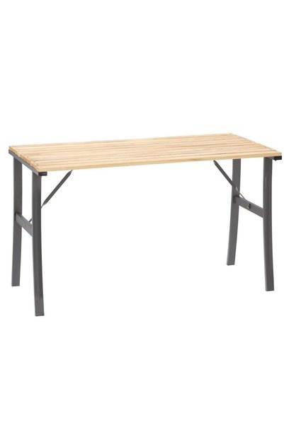 MyOfficeShop Masă de grădină cu cadru metalic și blat din lemn impregnat, 120...
