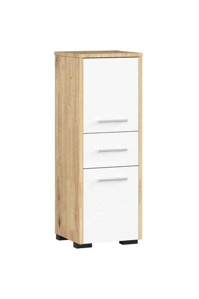 MyOfficeShop Dulap de baie inferior, cu 2 uși și sertar, PAL de 16 mm, 30x30x...