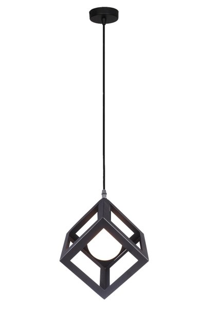 POWERTECH φωτιστικό οροφής HLL-0011, E27, 16x16x16cm, μεταλλικό, μαύρο