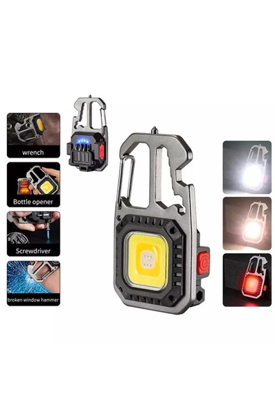 Andowl Πολυεργαλείο Q-D911 Μπρελόκ Αλουμινίου με LED COB Επαναφορτιζόμενο