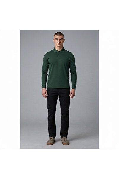 adage Unisex Σκούρο Πράσινο Μακρυμάνικο Μπλουζάκι Πόλο με Γιακά Lacoste – Κατ...