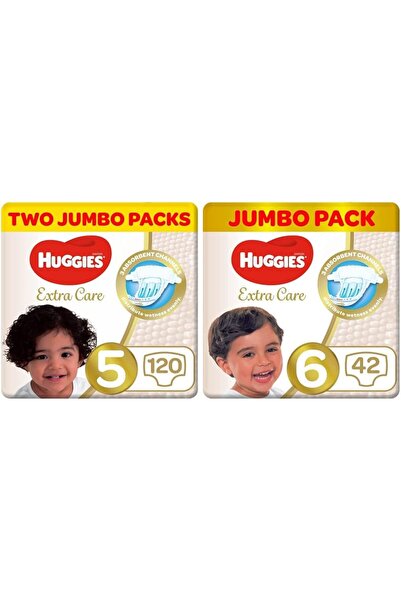 Huggies إكسترا كير، 5، عبوتان جامبو، 120 حفاضة &amp;   حفاضات إكسترا كير، مقا...