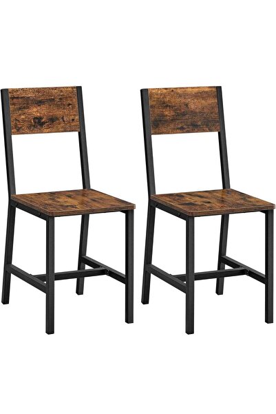 VASAGLE Set de 2 scaune de living, cu spătar, stil industrial, 37x50x87 cm, m...