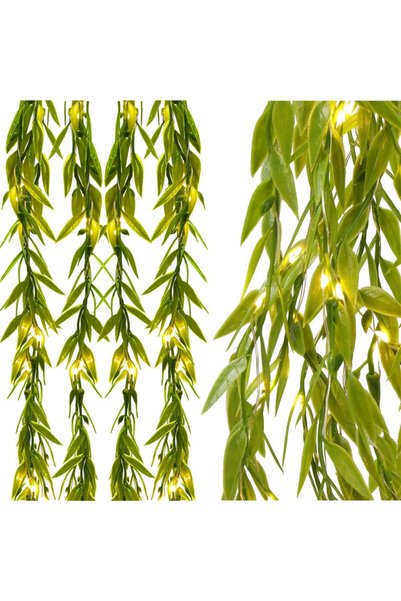 MyOfficeShop Ghirlandă luminoasă artificială tip perdea cu frunze, 285x105cm,...