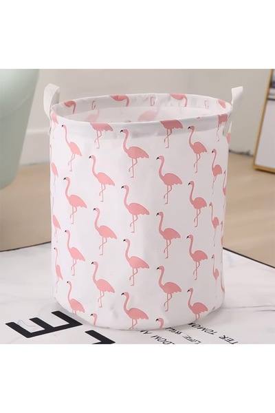 ZODIACOOL Coș depozitare pliabil, 100% bumbac, cu mânere, cilindric, alb, mod...