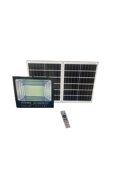 RZ Ηλιακός Προβολέας LED 2000W IP67 με Τηλεχειριστήριο & Ψυχρό Λευκό RZ-JBP-2...