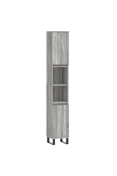 vidaxl Dulap de baie, gri sonoma, 30x30x190 cm, lemn prelucrat