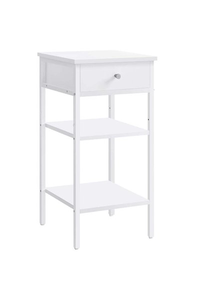 VASAGLE Noptieră cu sertar pentru dormitor, design scandinav, 35x35x70cm, albă