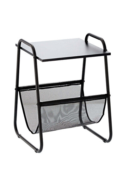 MyOfficeShop Măsuță laterală cu suport pentru reviste 40x40x55 cm, metal și l...