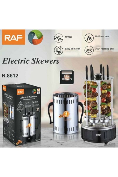 RAF Ηλεκτρική Ψησταριά Επιτραπέζια 1000W, R.8612, ιδανική για το σπίτι