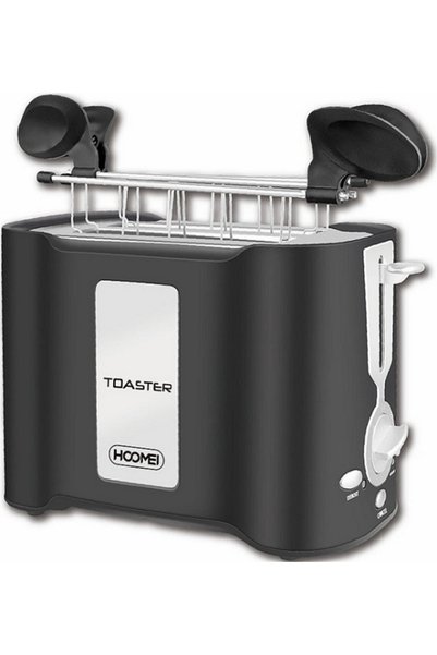 HOOMEI Φρυγανιέρα 2 Θέσεων HM-5960, 850W, Μαύρη, με Σχάρα και Ξεπαγώματος