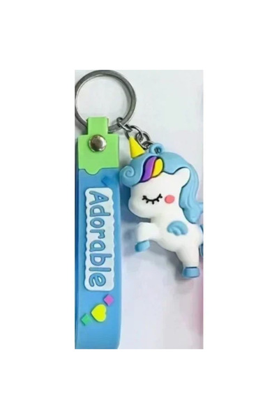 OEM Μπρελόκ από καουτσούκ - Adorable Unicorn - γαλάζιο