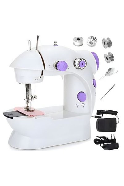 bedee Mini mașină de cusut portabilă, 2 viteze, iluminare LED, control automa...