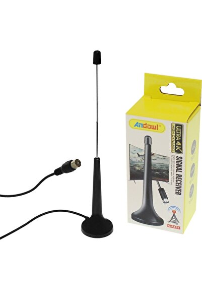 Andowl Εσωτερική Κεραία Τηλεόρασης Q-A161, Coaxial, Χωρίς Τροφοδοσία, Μαύρη