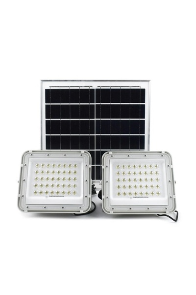 OEM Ηλιακός Προβολέας LED 2x60W IP66 με Τηλεχειριστήριο, Λευκό Φως