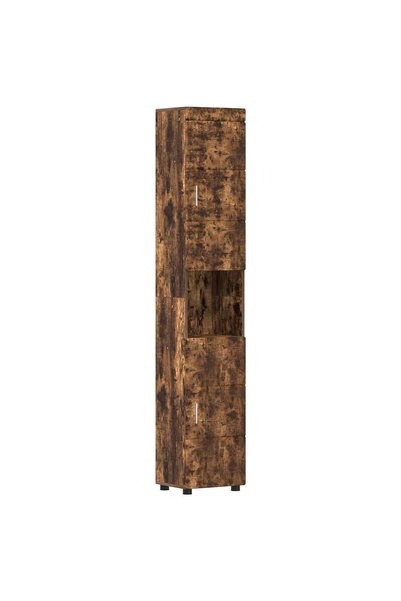 vidaxl Set dulap baie TULUM Stejar fumuriu 37 x 31,5 x 203 cm