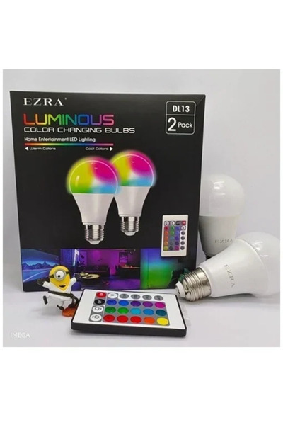 OEM Λαμπτήρες LED RGB 2 Τεμάχια με Τηλεχειριστήριο Ezra DL13