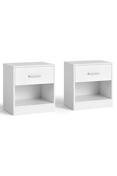 VASAGLE Set de 2 noptiere, cu sertar și compartiment deschis, PAL, 28x39x41 c...