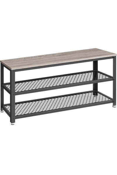 VASAGLE Raft pentru pantofi cu 2 rafturi, 100x30x45cm, Oțel, Stil industrial,...