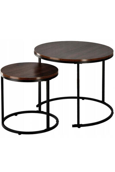 MyOfficeShop Set de 2 măsuțe de cafea, cadru din oțel, blat din MDF, 60x60x50...
