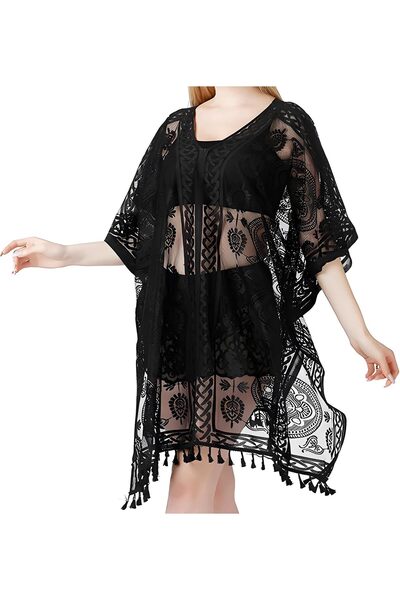 Generic Beach Cover Up for Women, Sexy Elegant Lace Kimono Beach Swim Cover-u...