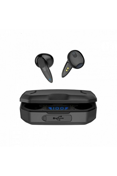 OEM Bluetooth Handsfree Ακουστικά Μαύρα με Θήκη Φόρτισης και Οθόνη