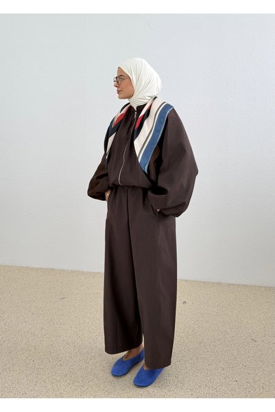 MODA AKSA 7778 FULARLI DTY BOMBER KAHVERENGİ