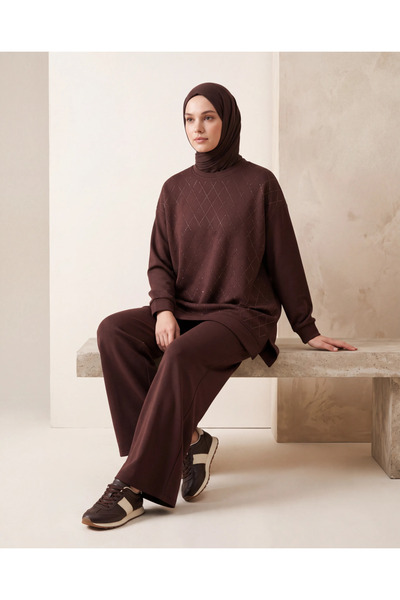 BURRASCA Stone-Embellished Soft Textured Flexible Premium Suit