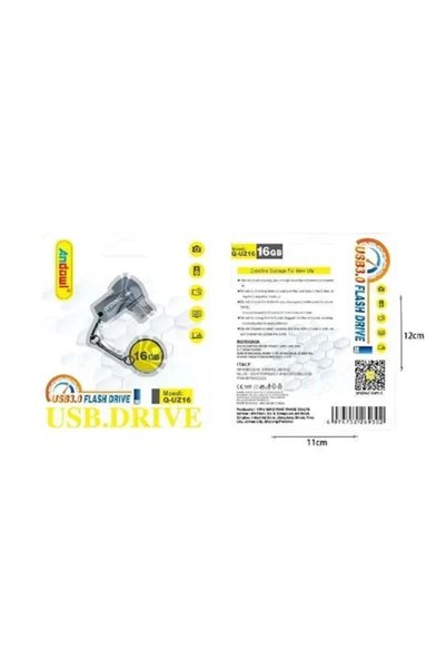 Andowl Μονάδα Αποθήκευσης Δεδομένων 16GB USB 3.0 Stick Q-UZ16