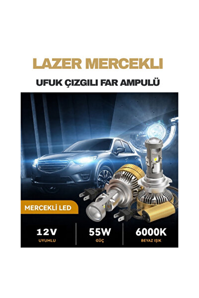 Oto Çizgi Volkswagen Beetle 1970 - 1985 Mercek Led Ufuk Çizgili Far Ampulü Led Şimşek Etkili