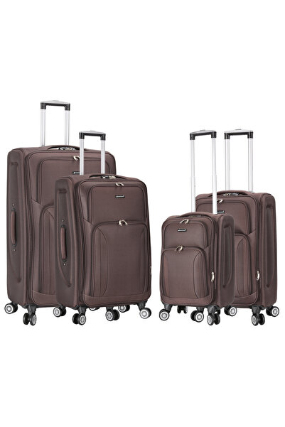 Madisson Set trolere Extensibile, Poliester, 4 Roti duble, Cifru, 4 Piese, Ma...