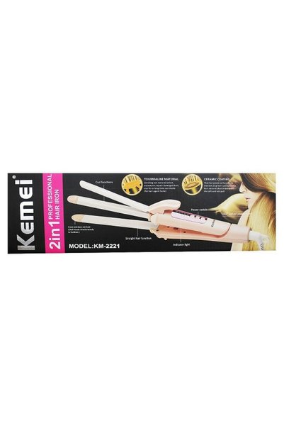 Kemei Ψαλίδι Μαλλιών KM-2221 35W, Κεραμικό, 9mm, 120-200°C, Περιστρεφόμενο