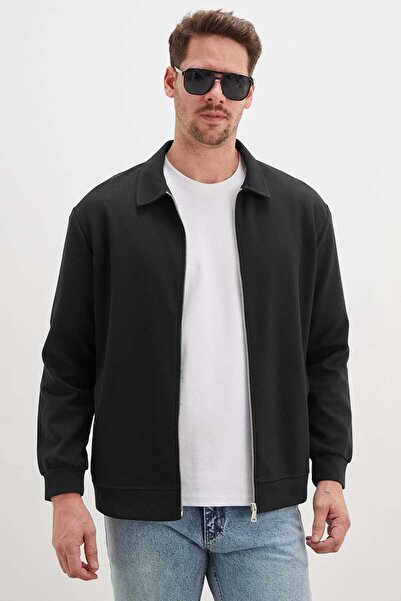 Fulla Moda Zippered Polo Collar Pocket Jacket