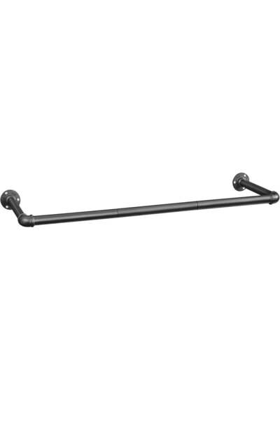 SONGMICS Suport de haine montat pe perete, stil industrial, metalic, 92x30 cm...