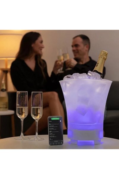 OEM LED RGB φωτιζόμενη σαμπανιέρα - δοχείο πάγου με επαναφορτιζόμενο ηχείο 5W...