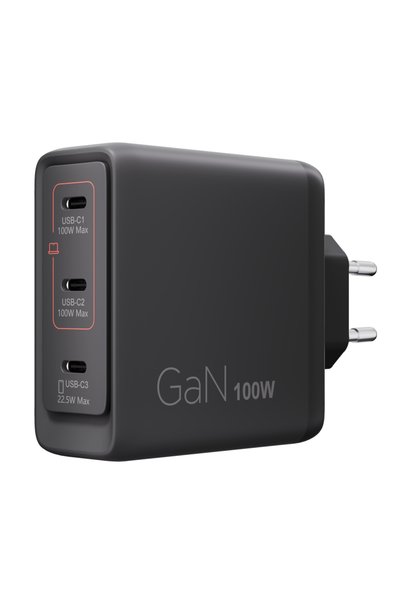 LENOVO 100W GaN USB-C Φορτιστής Πολλαπλών Θυρών, 3 Θύρες, με Καλώδιο USB-C 1.8μ