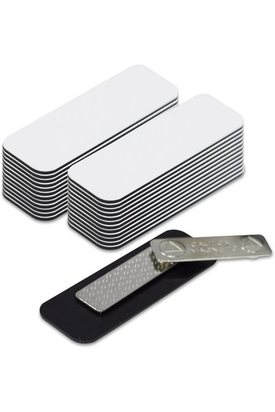 Generic Name Tag/Badge Blanks with Magnetic Backing, 25 Pack, 1" X 3", Round ...