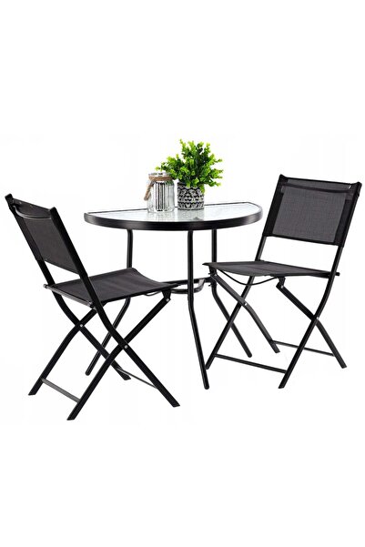 MyOfficeShop Set de mobilier pentru grădină sau balcon, masă semirotundă din ...