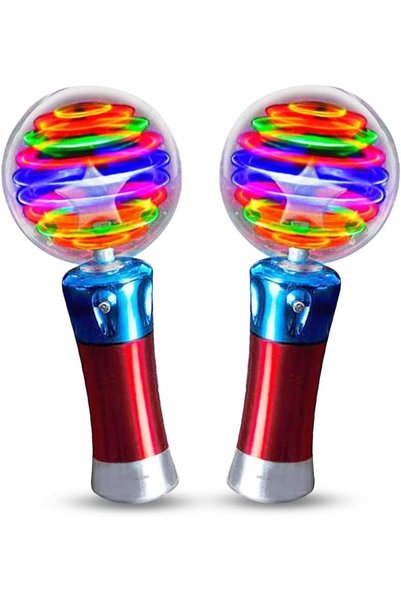 Generic عصي كرة سحرية مضيئة للأطفال، عصي LED وامضة دوارة للأولاد والبنات، تجر...