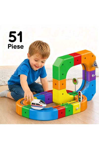 OEM Circuit de tren electric, șină magnetică cub 3D, 51 de piese