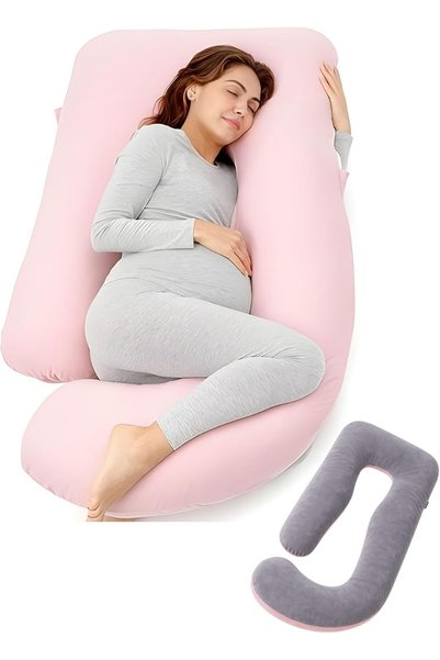 Generic J-Shaped Pregnancy Pillow – Full Body U-Shaped Maternity Pillow with ...