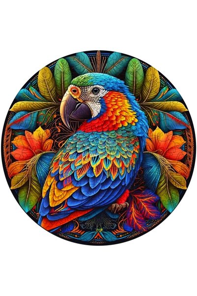 OEM Ξύλινο Puzzle παπαγάλος πολύχρωμος MEDIUM 21x21 εκ. 160 κομμάτια X006-M(C...