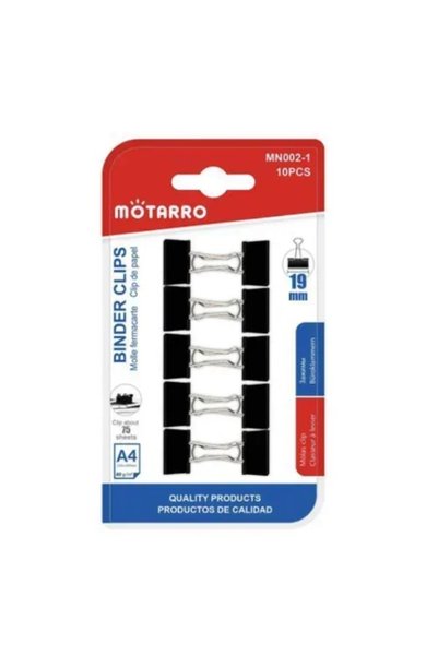 OEM Πιάστρες κλιπς μεταλλικά μαύρα 19mm σετ 10 τεμάχια Motarro MN002-1