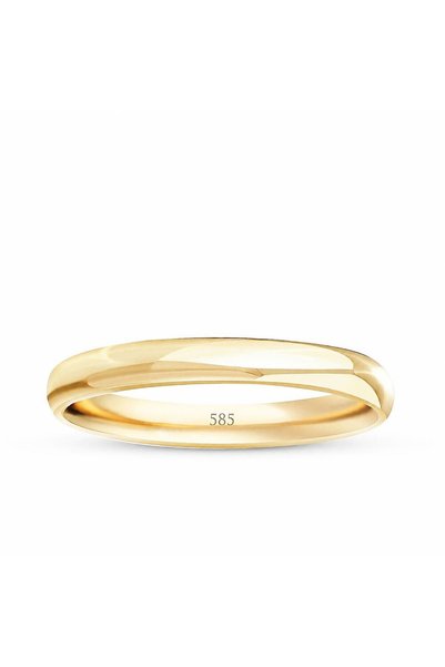 Sembol Gold 14 Ayar Altın Kadın Alyans 3 mm Bombeli Klasik Yüzük