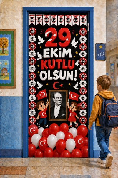 PROMISEBACKDROP2 Ελαστικά καλύμματα πόρτας για σχολικές τάξεις, με θέμα τις 2...
